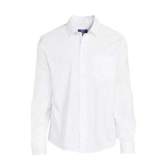 Men's Long Sleeve Poplin Button-Up Polka Dot Dress Casual Shirt 2-Pack Size S - Picture 7 of 12